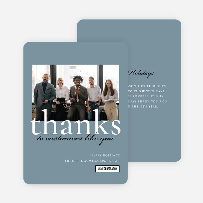 Minimalist Melody Corporate Holiday Cards & Corporate Christmas Cards - Blue
