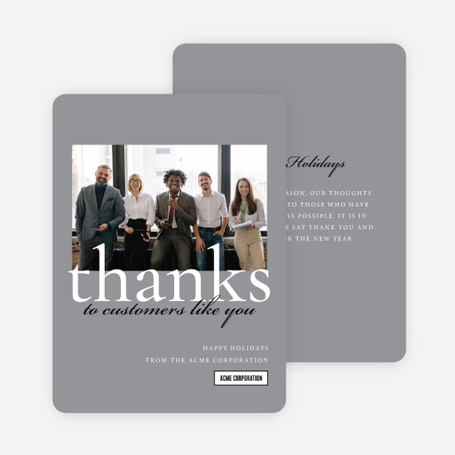 Minimalist Melody Corporate Holiday Cards & Corporate Christmas Cards - Gray