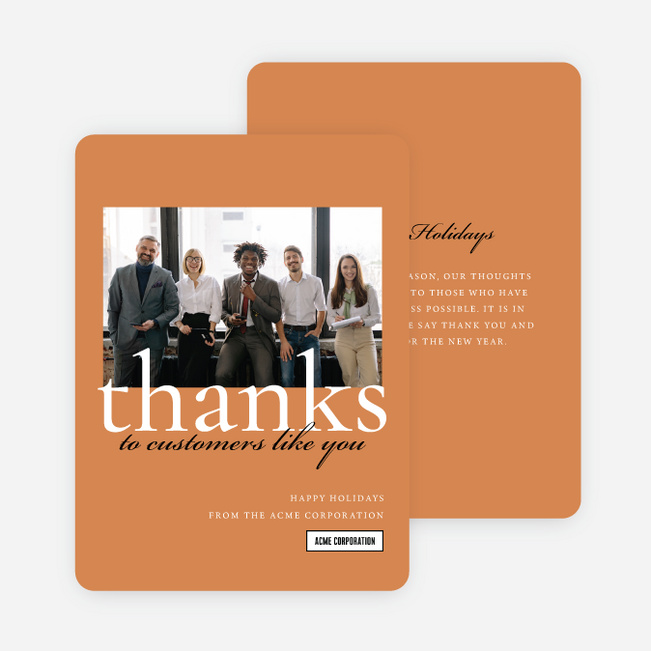 Minimalist Melody Corporate Holiday Cards & Corporate Christmas Cards - Orange