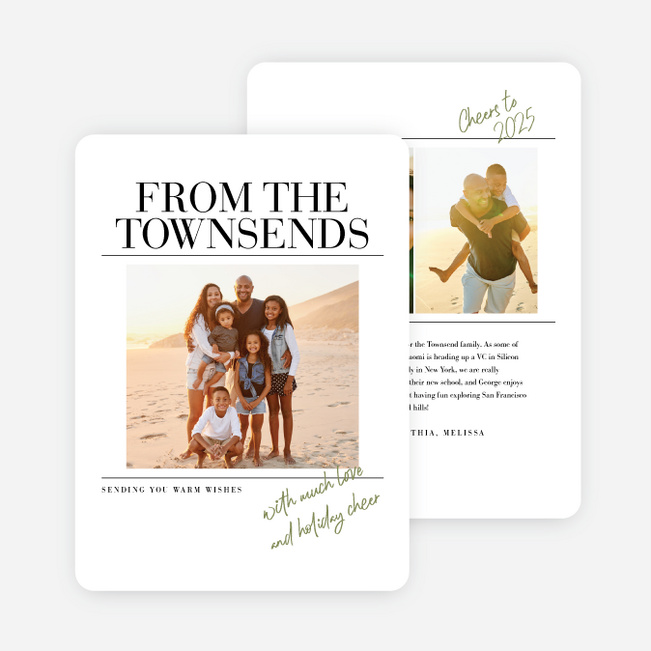 Extra Extra Holiday Cards and Invitations - Green