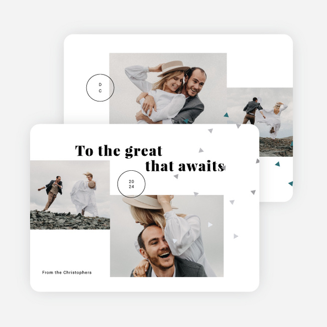 Triangle Confetti Christmas Cards - Gray