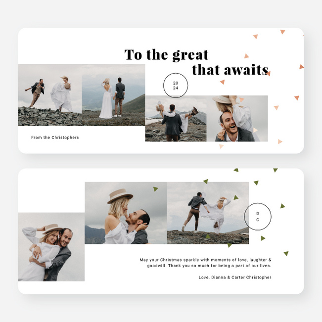 Triangle Confetti Christmas Cards - Pink