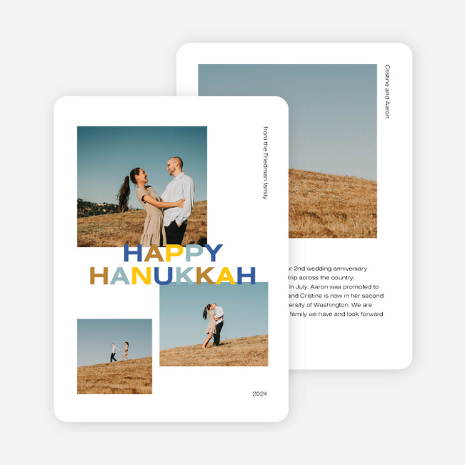 Contemporary Trio Hanukkah Cards - Multi