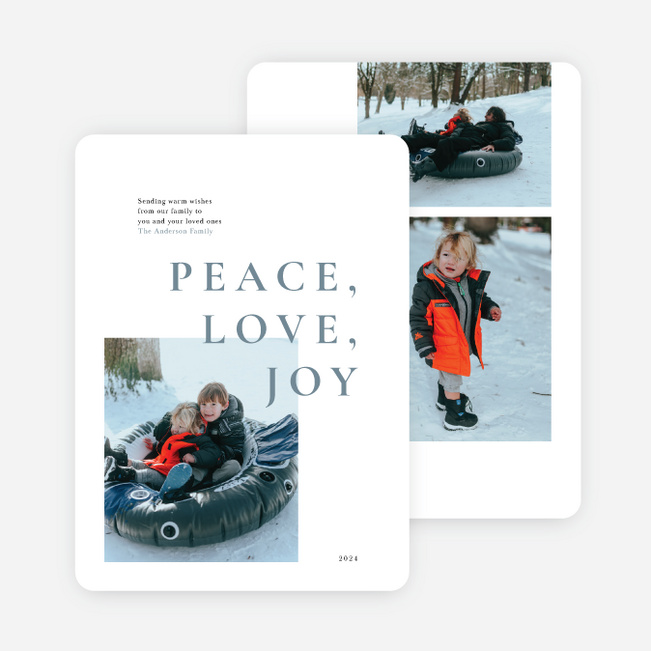 Minimalist Fun Holiday Cards and Invitations - Blue