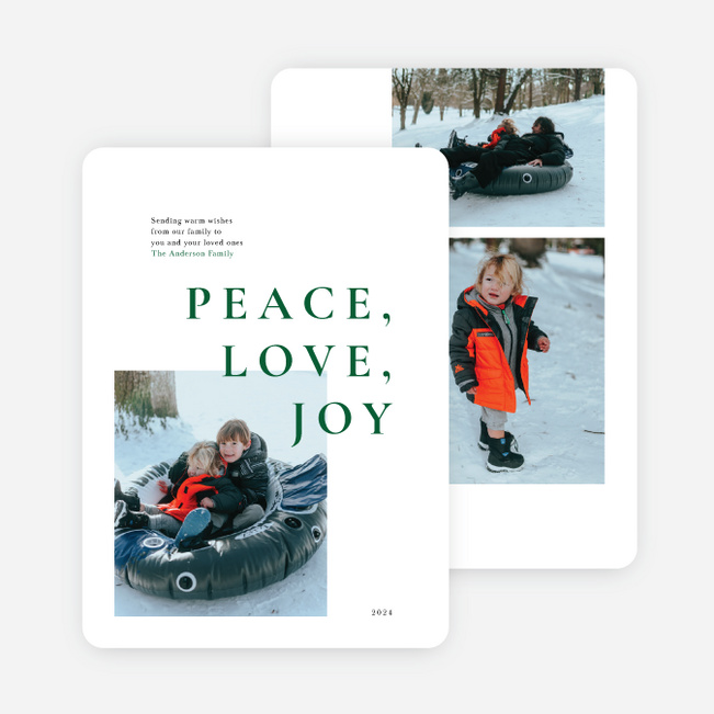 Minimalist Fun Holiday Cards and Invitations - Green