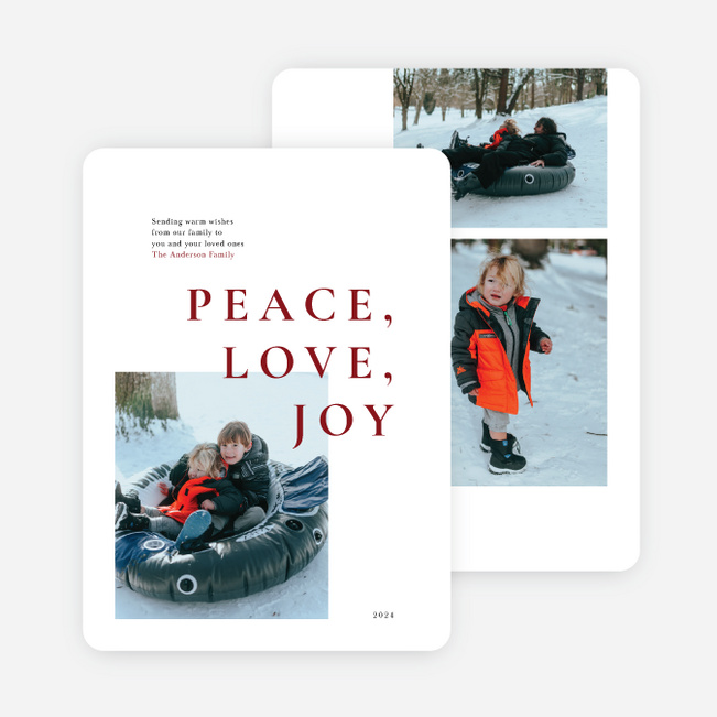 Minimalist Fun Holiday Cards and Invitations - Red