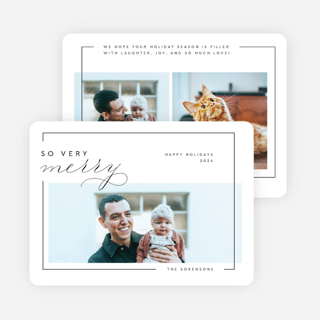 So Very Merry Holiday Cards and Invitations - White
