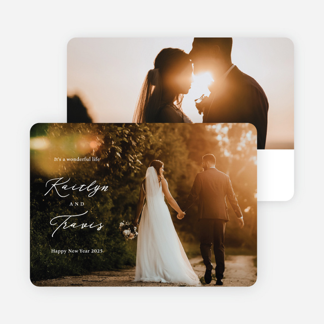 Wonderful Life New Year Cards and Invitations - White