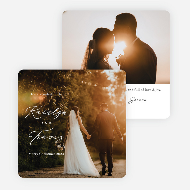 Wonderful Life Personalized Christmas Cards - White