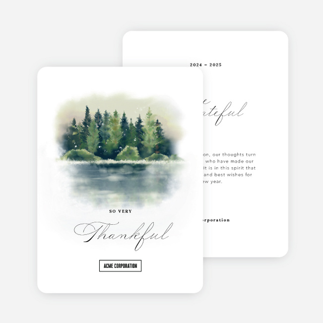 Forest Serenity Corporate Holiday Cards & Corporate Christmas Cards - White