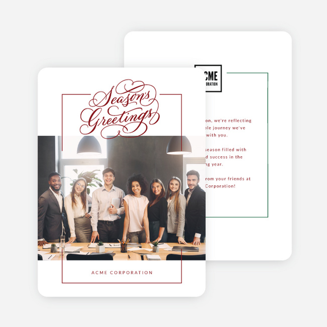 Seasonal Snapshot Corporate Holiday Cards & Corporate Christmas Cards - Green