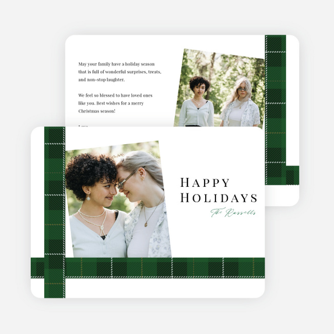 Plaid Flair Holiday Cards and Invitations - Green