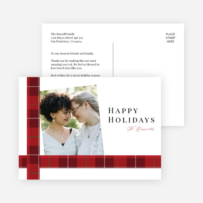 Plaid Flair Holiday Cards and Invitations - Red