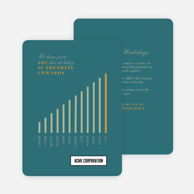 Trending Joy Corporate Holiday Cards & Corporate Christmas Cards - Blue