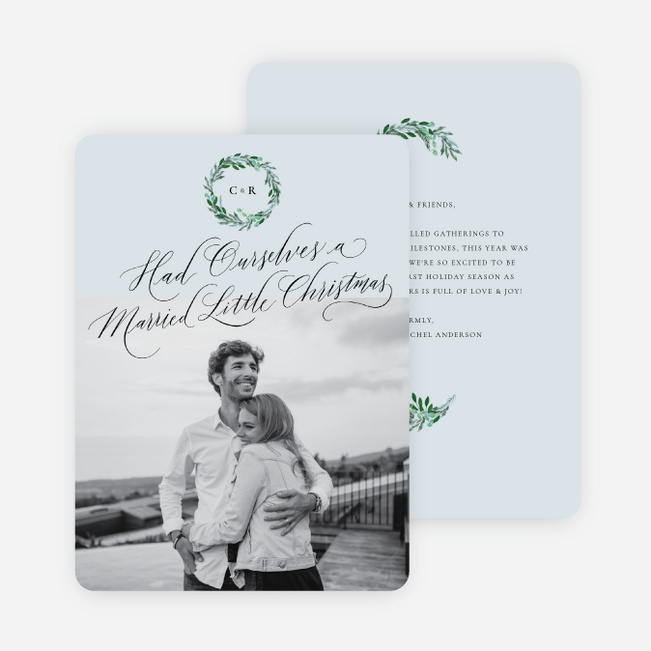 Wreath Warmth Christmas Cards - Blue