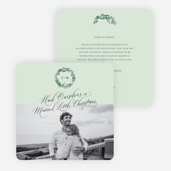 Wreath Warmth Christmas Cards - Green