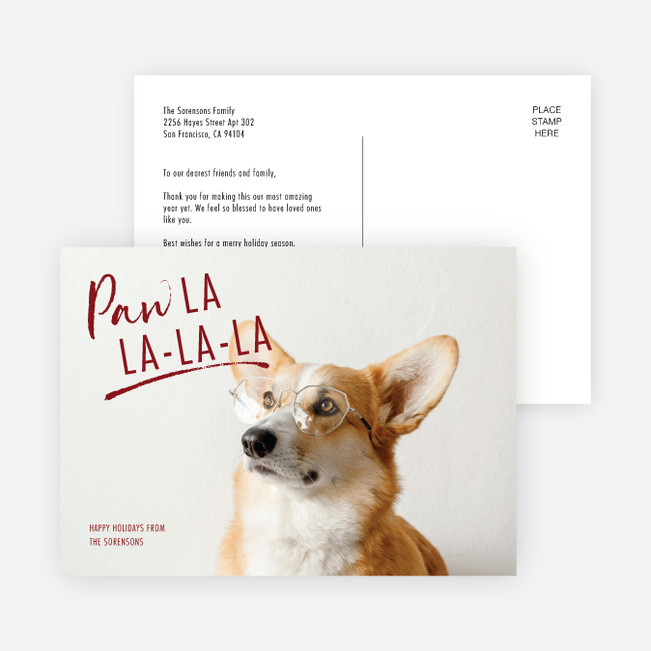 Spreading Pawsitive Vibes Holiday Cards and Invitations - Red