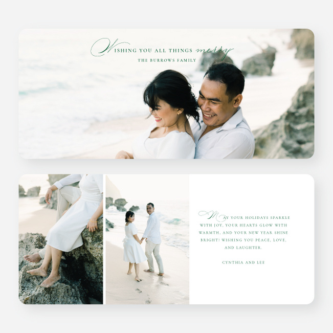 Twirling into the Season Holiday Cards and Invitations - Green