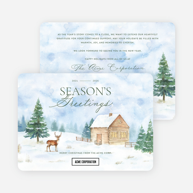 Farmhouse Flurries Corporate Holiday Cards & Corporate Christmas Cards - Multi