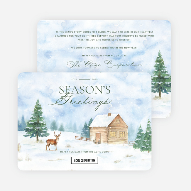 Farmhouse Flurries Corporate Holiday Cards & Corporate Christmas Cards - Multi