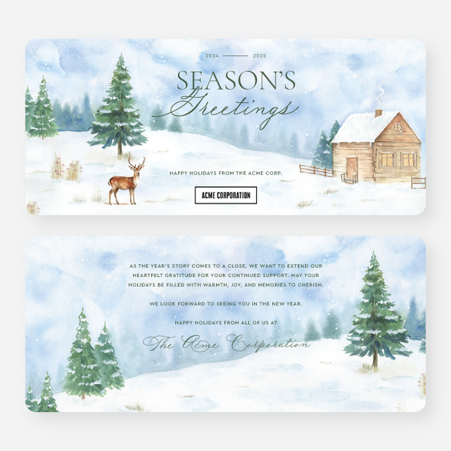 Farmhouse Flurries Corporate Holiday Cards & Corporate Christmas Cards - Multi