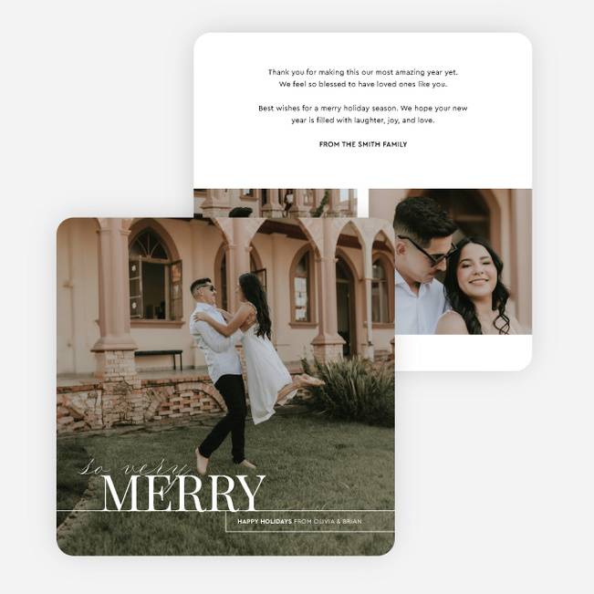 Oh So Very Merry Holiday Cards and Invitations - White