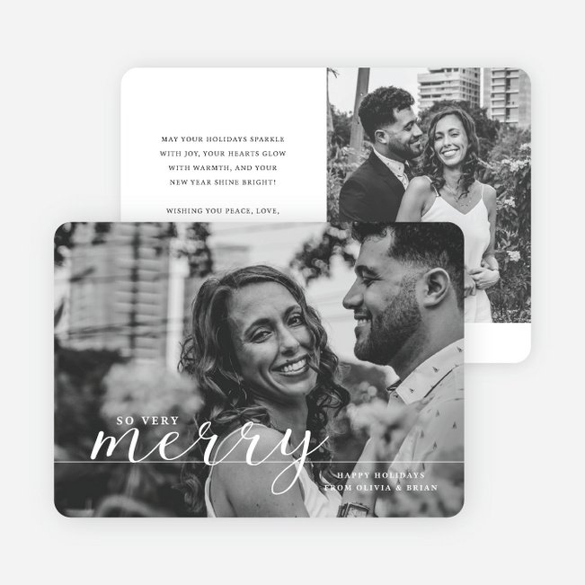 Very Merry Delight Holiday Cards and Invitations - White