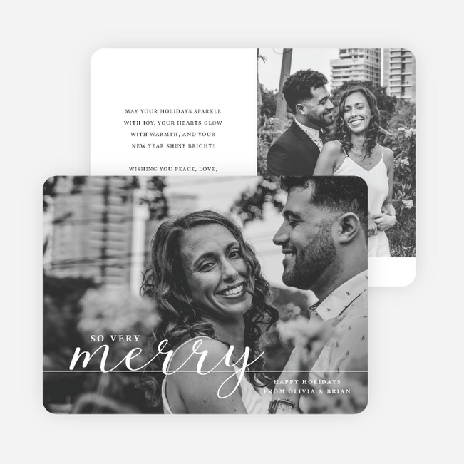 Very Merry Delight Holiday Cards and Invitations - White