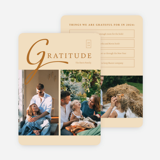 Counting Our Blessings Holiday Cards and Invitations - Yellow