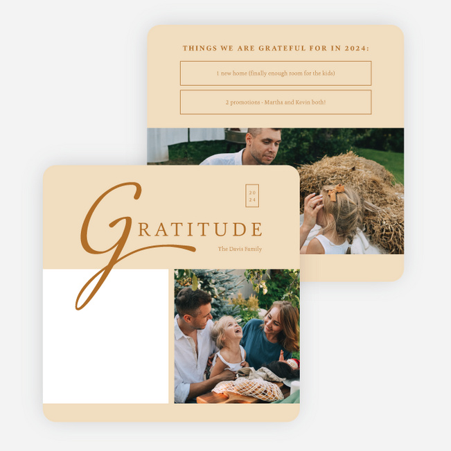 Counting Our Blessings Holiday Cards and Invitations - Yellow