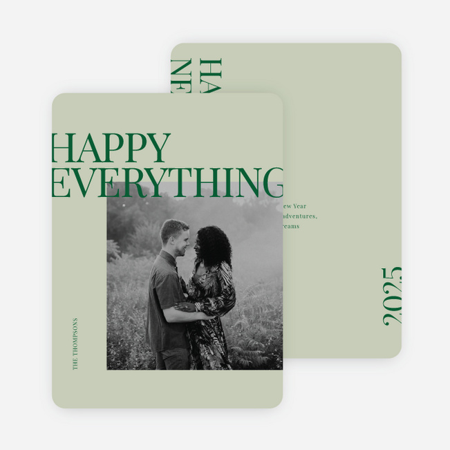 Everything Bright New Year Cards and Invitations - Green