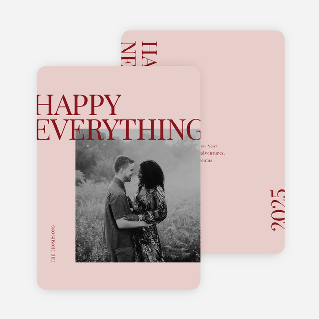 Everything Bright New Year Cards and Invitations - Red
