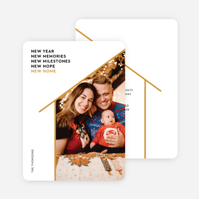 Home for the Season New Year Cards and Invitations - Yellow