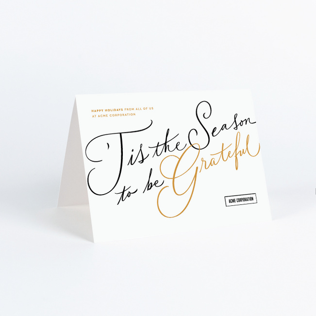 Seasonally Stacked Corporate Holiday Cards & Corporate Christmas Cards - Yellow