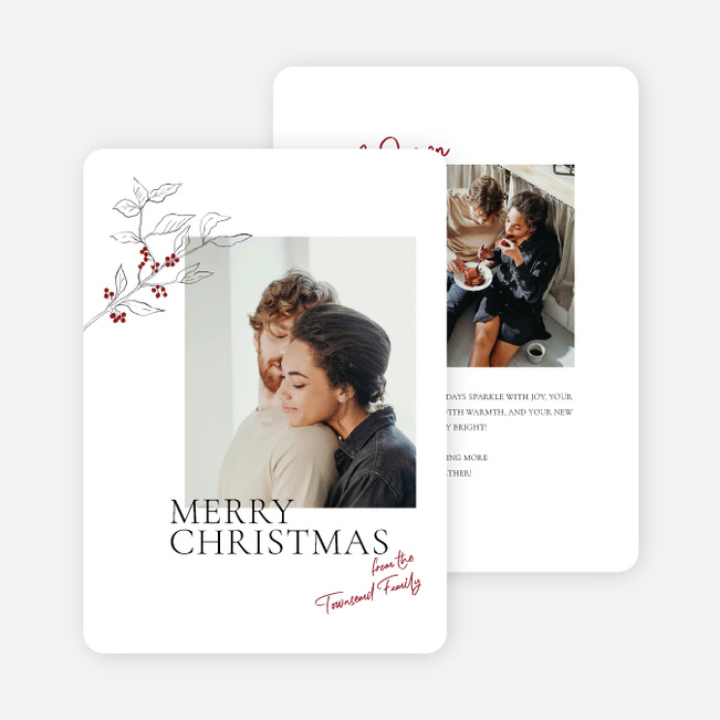 Berry Merry Wishes Christmas Cards - White