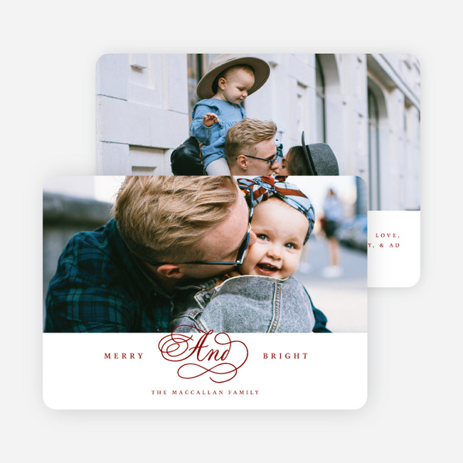 Brightly Flourished Holiday Cards and Invitations - Red