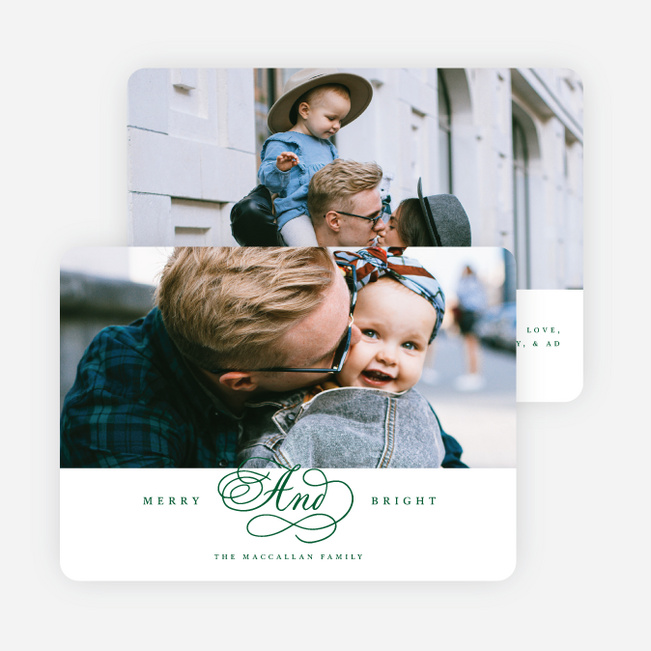 Brightly Flourished Holiday Cards and Invitations - Green