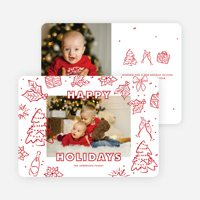Deck the Cards Holiday Cards and Invitations - Red