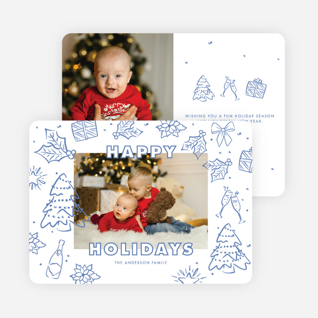 Deck the Cards Holiday Cards and Invitations - Blue
