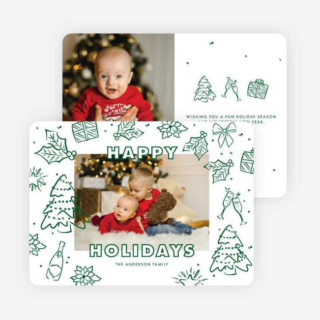 Deck the Cards Holiday Cards and Invitations - Green