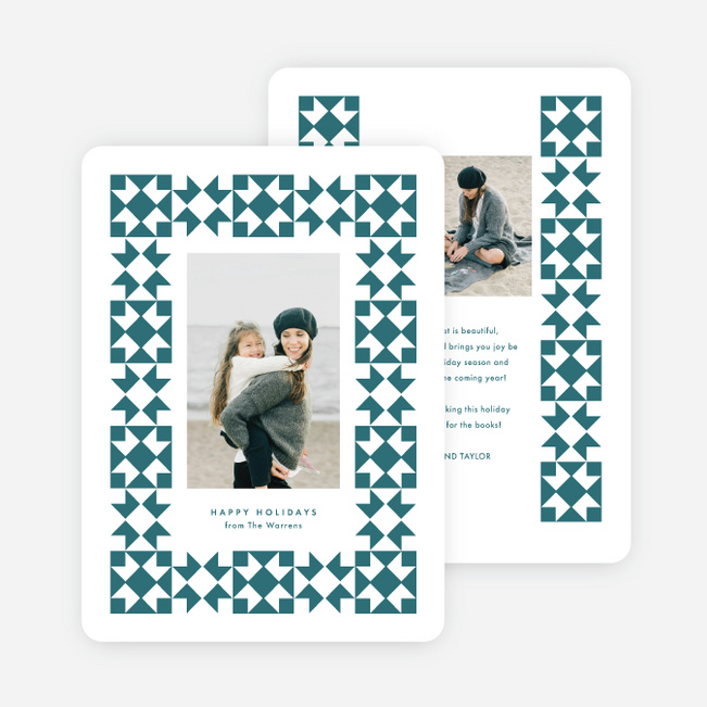 Festive Folks Holiday Cards and Invitations - Blue