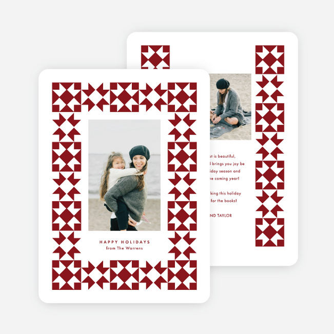 Festive Folks Holiday Cards and Invitations - Red