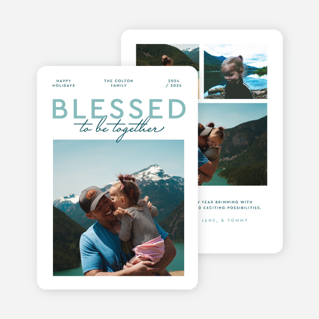 Winter’s Embrace Holiday Cards and Invitations - Blue