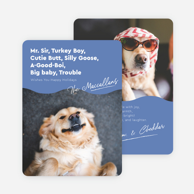 Menagerie of Mischief Holiday Cards and Invitations - Blue