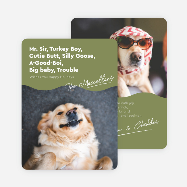 Menagerie of Mischief Holiday Cards and Invitations - Green