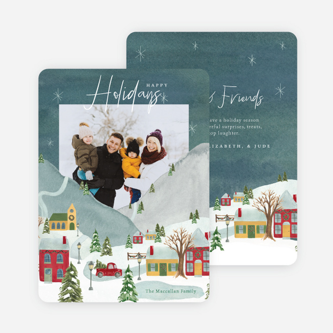 Mountain Merriment Holiday Cards and Invitations - Multi
