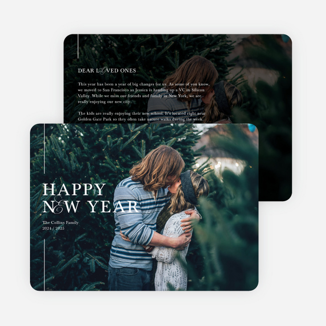 Low-Key Celebrations New Year Cards and Invitations - White