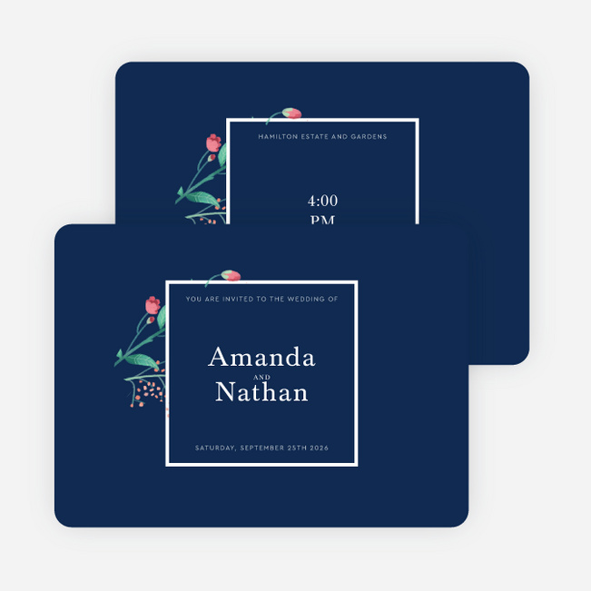 Naturally Framed Wedding Invitations - Blue
