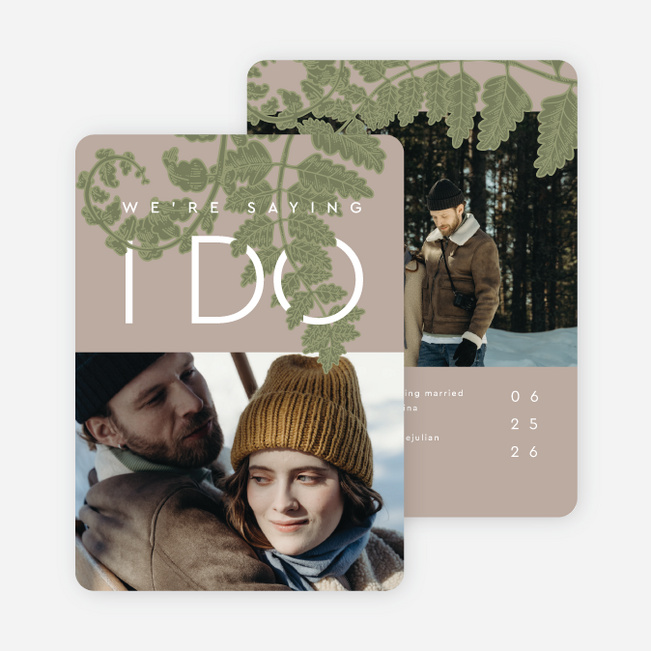 Fern Wrap Save the Date Cards - Brown