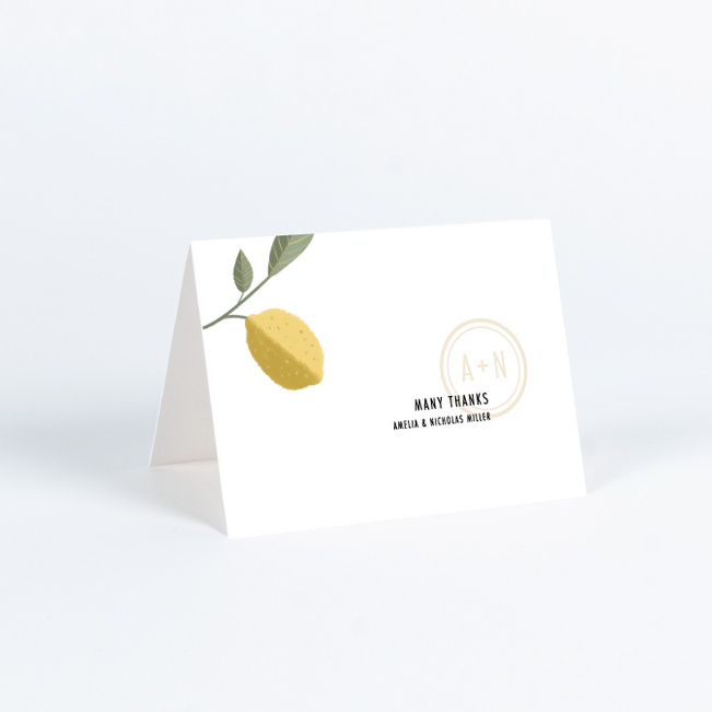 Mediterranean Romance Wedding Thank You Cards - Beige